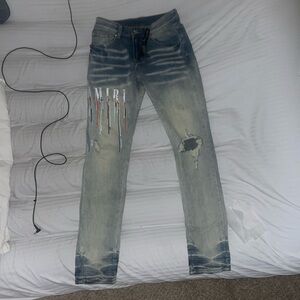 COPY - Amiri Light Blue drio paint mens Jeans